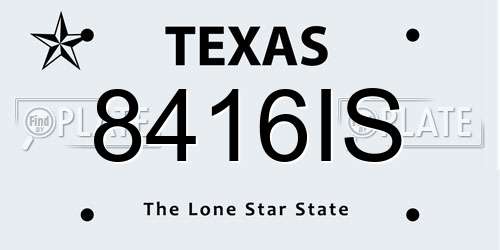 8416IS Texas License Plate
