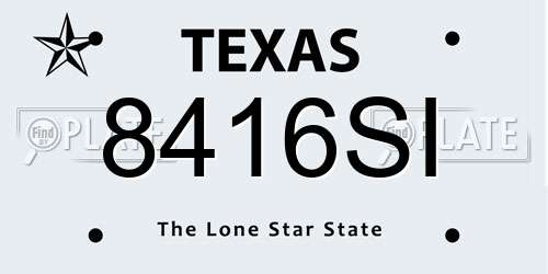 8416SI Texas License Plate