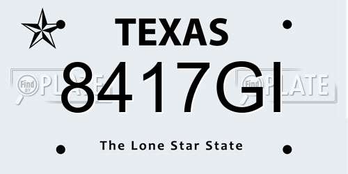 8417GI Texas License Plate