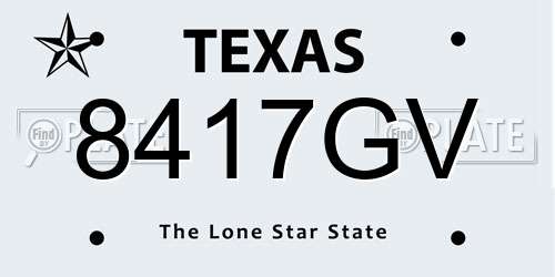 8417GV Texas License Plate
