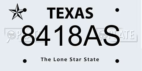 8418AS Texas License Plate