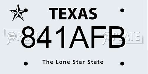 841AFB Texas License Plate