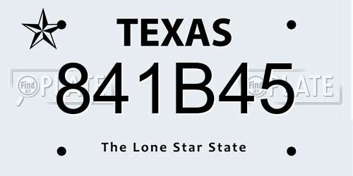 841B45 Texas License Plate