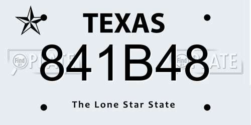 841B48 Texas License Plate
