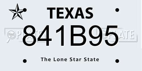 841B95 Texas License Plate