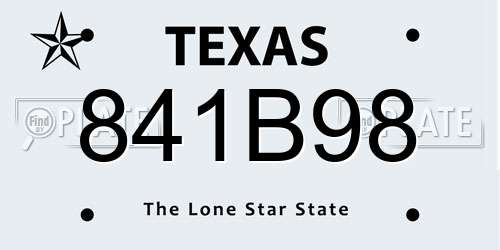 841B98 Texas License Plate