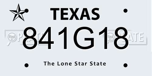 841G18 Texas License Plate