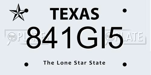 841GI5 Texas License Plate