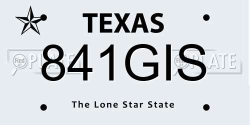 841GIS Texas License Plate