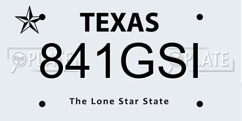 841GSI Texas License Plate
