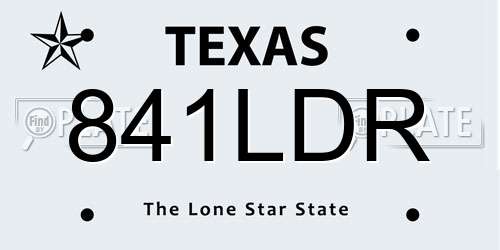 841LDR Texas License Plate
