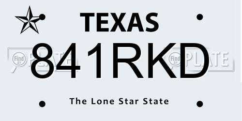 841RKD Texas License Plate