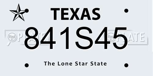 841S45 Texas License Plate