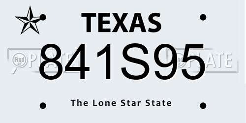 841S95 Texas License Plate