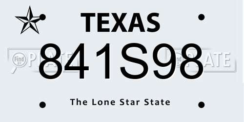 841S98 Texas License Plate