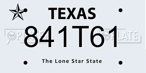 841T61 Texas License Plate