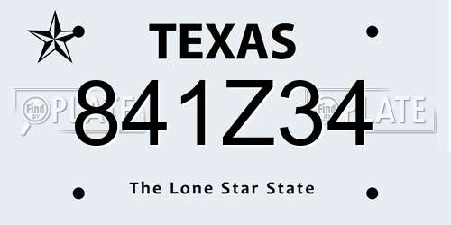 841Z34 Texas License Plate