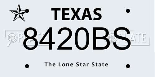 8420BS Texas License Plate