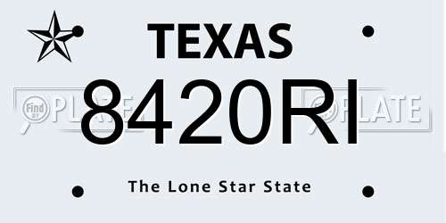 8420RI Texas License Plate