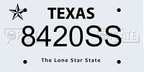 8420SS Texas License Plate
