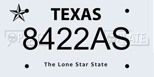 8422AS Texas License Plate