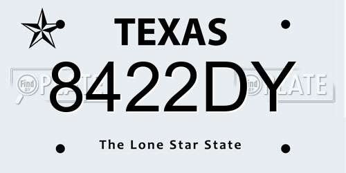 8422DY Texas License Plate