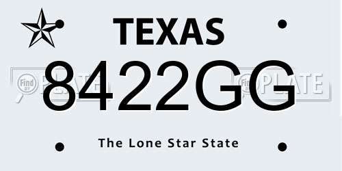 8422GG Texas License Plate