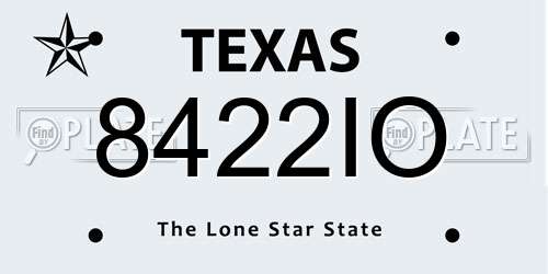8422IO Texas License Plate