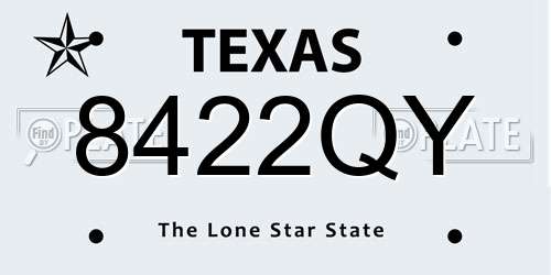 8422QY Texas License Plate