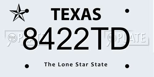 8422TD Texas License Plate