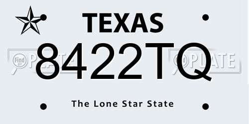 8422TQ Texas License Plate