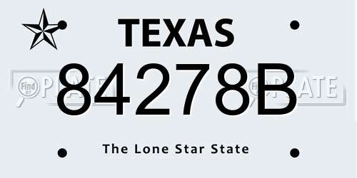 84278B Texas License Plate