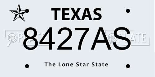 8427AS Texas License Plate