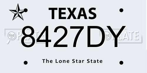 8427DY Texas License Plate