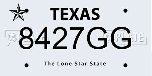 8427GG Texas License Plate