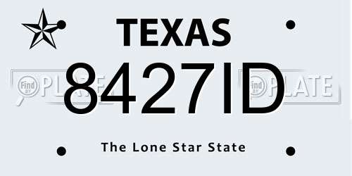 8427ID Texas License Plate