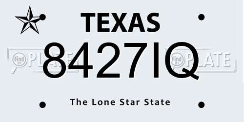 8427IQ Texas License Plate