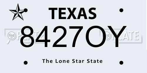 8427OY Texas License Plate