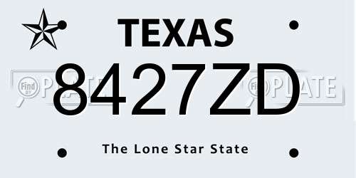 8427ZD Texas License Plate