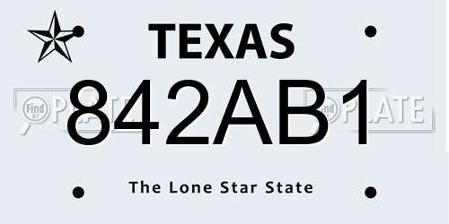 842AB1 Texas License Plate
