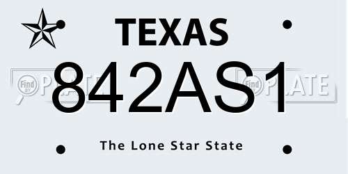 842AS1 Texas License Plate