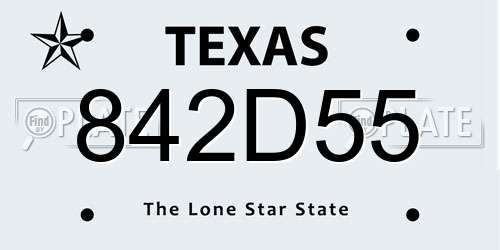 842D55 Texas License Plate