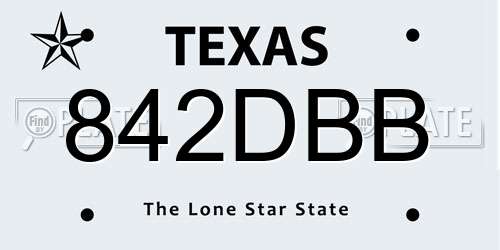 842DBB Texas License Plate