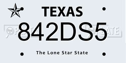 842DS5 Texas License Plate