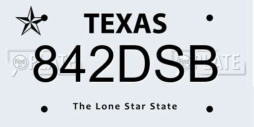 842DSB Texas License Plate