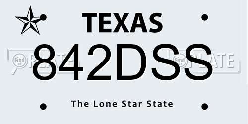 842DSS Texas License Plate