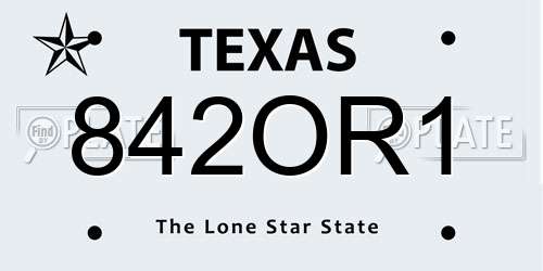 842OR1 Texas License Plate