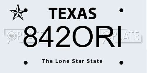 842ORI Texas License Plate