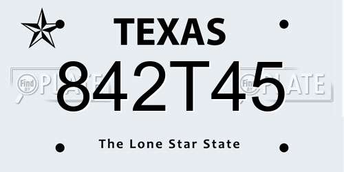 842T45 Texas License Plate