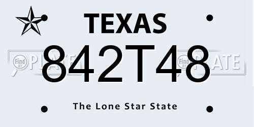 842T48 Texas License Plate